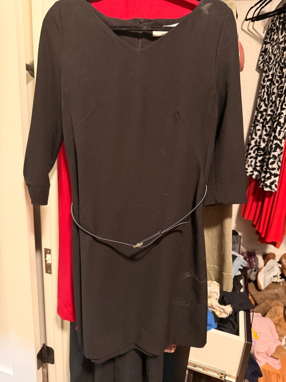MM Lafleur Black Long-Sleeve Sheath Dress